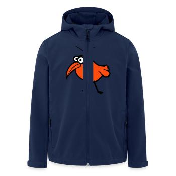 Vogel guckt süß lustig doof komisch verwirrt Comic - Recycelte Männer Softshell-Jacke von Stanley/Stella - Navy - Vorne - AI Model Male 185 light (185cm)