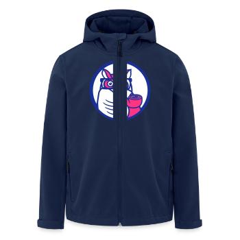 Owl Pipe Smoking Old Grandpa Eagle Owl Branch Tree Forest - Men’s Recycled Softshell Jacket by Stanley/Stella - navy - Front - AI Model Male 185 light (185cm)