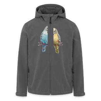 Wellensittiche - Recycelte Männer Softshell-Jacke von Stanley/Stella - Anthrazit - Vorne - AI Model Male 185 light (185cm)