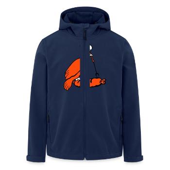 Oiseau griller des saucisses griller délicieusement manger des saucisses - Veste softshell homme en polyester recyclé Stanley/Stella - marine - Devant - AI Model Male 185 light (185cm)