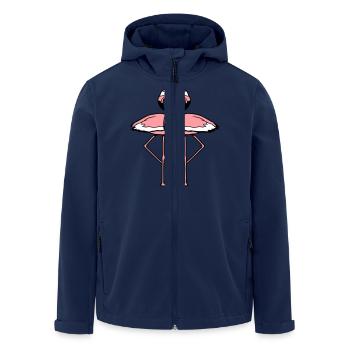 Flamant rose couple amoureux deux amis équipe amour - Veste softshell homme en polyester recyclé Stanley/Stella - marine - Devant - AI Model Male 185 light (185cm)