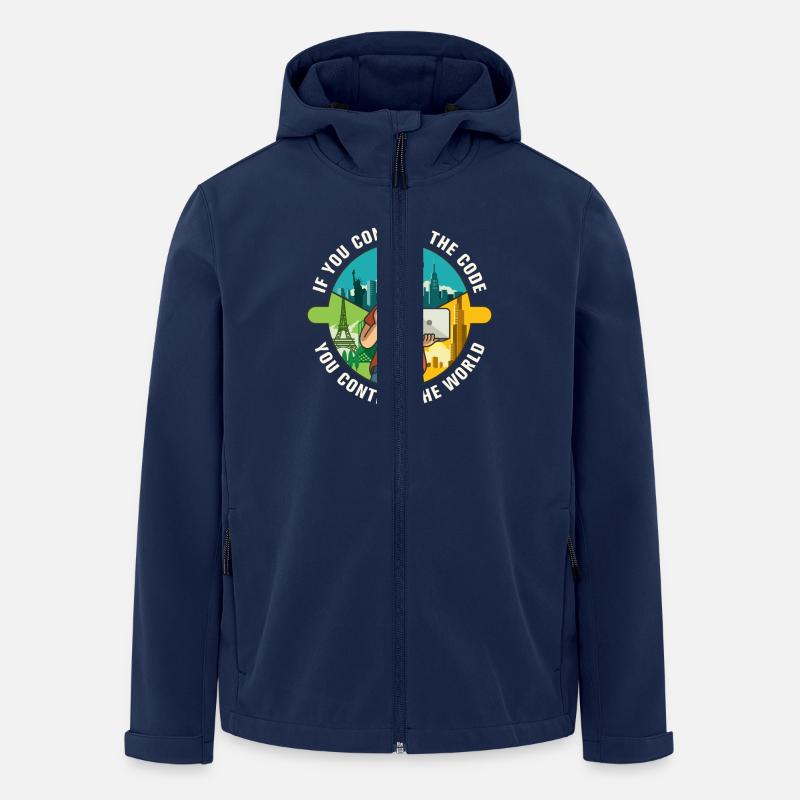 Wenn du den Code kontrollierst, kontrollierst du die Welt - Recycelte Männer Softshell-Jacke von Stanley/Stella - Navy