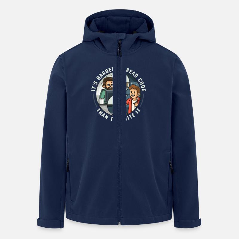 It's harder to read code than to write it - Men’s Recycled Softshell Jacket by Stanley/Stella - navy