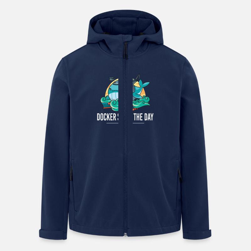 Docker sauve la mise - Veste softshell homme en polyester recyclé Stanley/Stella - marine