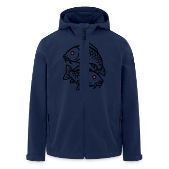 Karpfen Fische Symbol - Recycelte Männer Softshell-Jacke von Stanley/Stella - Navy - Vorne - AI Model Male 185 light (185cm)