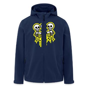 Party Crew Skelett Bier - Recycelte Männer Softshell-Jacke von Stanley/Stella - Navy - Vorne - AI Model Male 185 light (185cm)