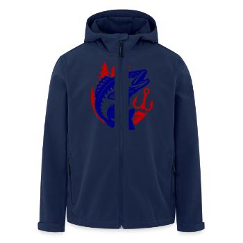 Pêche au brochet - Veste softshell homme en polyester recyclé Stanley/Stella - marine - Devant - AI Model Male 185 light (185cm)