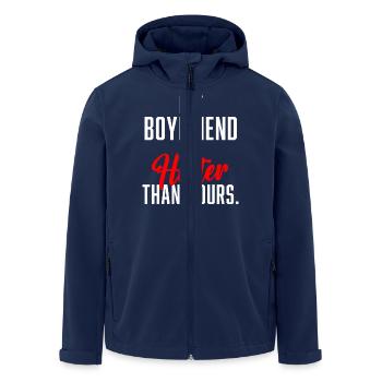 My Boyfriend is Hotter Than Yours. - Men’s Recycled Softshell Jacket by Stanley/Stella - navy - Front - AI Model Male 185 light (185cm)