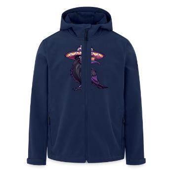 Rabe Krähe Comic Lustig Sombrero - Recycelte Männer Softshell-Jacke von Stanley/Stella - Navy - Vorne - AI Model Male 185 light (185cm)