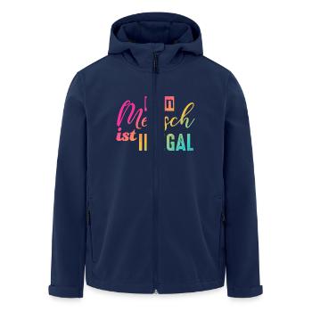 Kein Mensch ist illegal - FCK NZS - Recycelte Männer Softshell-Jacke von Stanley/Stella - Navy - Vorne - AI Model Male 185 light (185cm)
