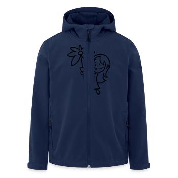 vl046a_blumenkind_1c - Recycelte Männer Softshell-Jacke von Stanley/Stella - Navy - Vorne - AI Model Male 185 light (185cm)