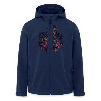Heart (Flowers & Stars - Colour Splash) 03 - Men’s Recycled Softshell Jacket by Stanley/Stella - navy - Front - AI Model Male 185 light (185cm)