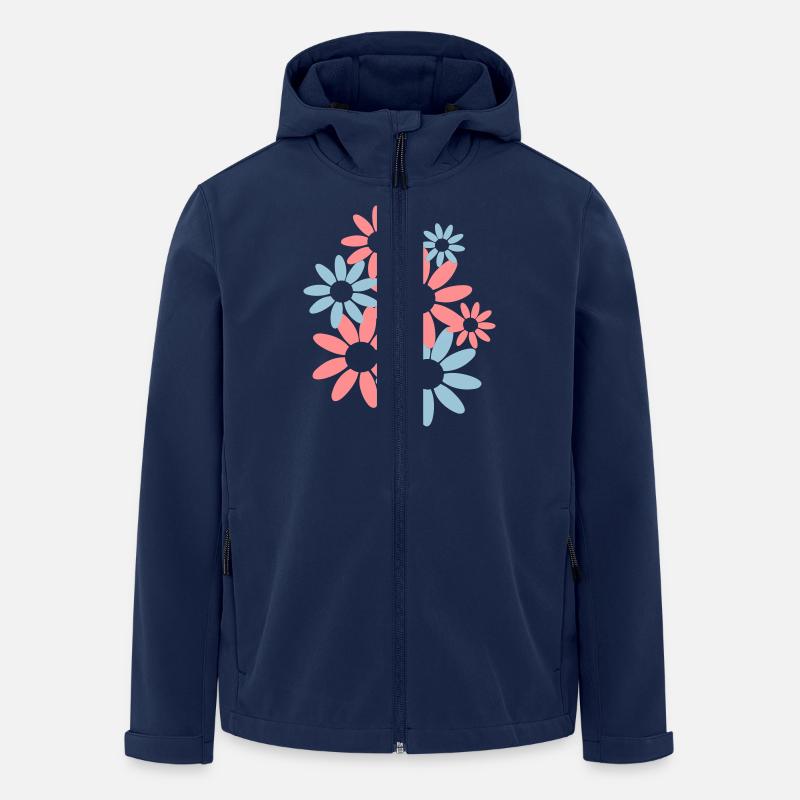 Spring Flowers - Men’s Recycled Softshell Jacket by Stanley/Stella - navy