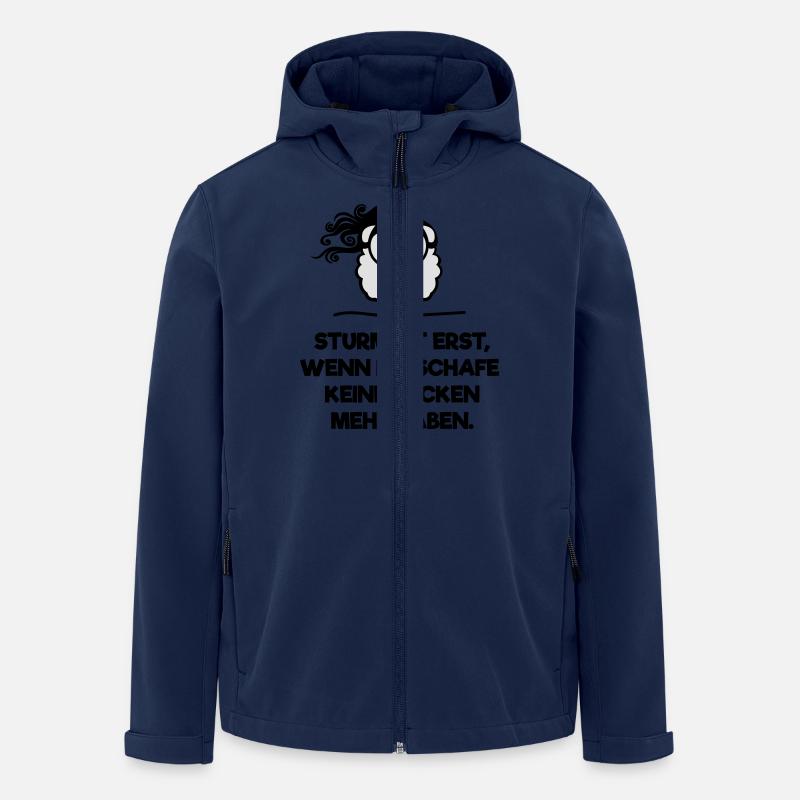 Sturm ist erst wenn Schafe keine Locken Spruch - Recycelte Männer Softshell-Jacke von Stanley/Stella - Navy