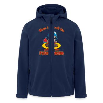 CD - Wenn ich groß bin gehe ich zur Feuerwehr - - Recycelte Männer Softshell-Jacke von Stanley/Stella - Navy - Vorne - AI Model Male 185 light (185cm)