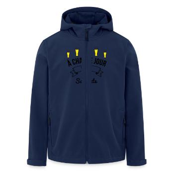 à chaque jour... - Veste softshell homme en polyester recyclé Stanley/Stella - marine - Devant - AI Model Male 185 light (185cm)