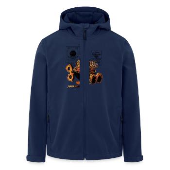 work of the genius - Men’s Recycled Softshell Jacket by Stanley/Stella - navy - Front - AI Model Male 185 light (185cm)