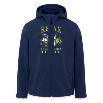 Relax, the drummer's here - Men’s Recycled Softshell Jacket by Stanley/Stella - navy - Front - AI Model Male 185 light (185cm)