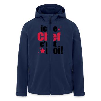 ICI LE chef C'est moi - Veste softshell homme en polyester recyclé Stanley/Stella - marine - Devant - AI Model Male 185 light (185cm)
