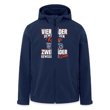 Motorrad fahren Superbike Seele - Recycelte Männer Softshell-Jacke von Stanley/Stella - Navy - Vorne - AI Model Male 185 light (185cm)