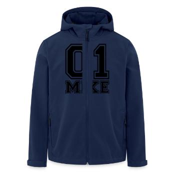 Mike - Nom - Veste softshell homme en polyester recyclé Stanley/Stella - marine - Devant - AI Model Male 185 light (185cm)