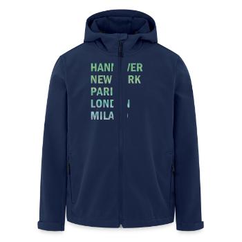 Metropole Hannover - Recycelte Männer Softshell-Jacke von Stanley/Stella - Navy - Vorne - AI Model Male 185 light (185cm)