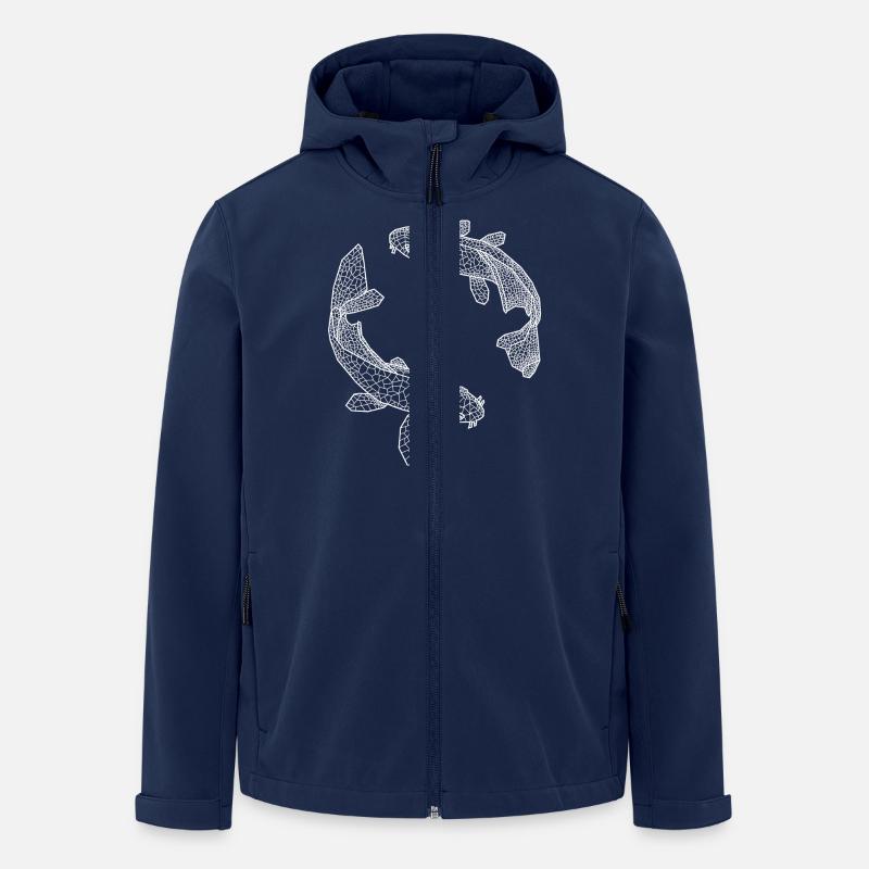 blanc de poisson - Veste softshell homme en polyester recyclé Stanley/Stella - marine