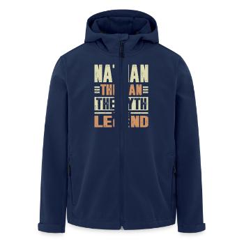 Nathan The Man - Men’s Recycled Softshell Jacket by Stanley/Stella - navy - Front - AI Model Male 185 light (185cm)
