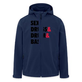 Sex & Drugs & Drum & Bass - Men’s Recycled Softshell Jacket by Stanley/Stella - navy - Front - AI Model Male 185 light (185cm)