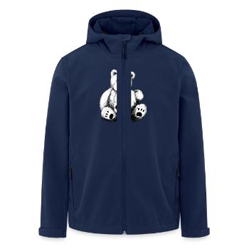 Bear With Skull BlackWhit - Men’s Recycled Softshell Jacket by Stanley/Stella - navy - Front - AI Model Male 185 light (185cm)