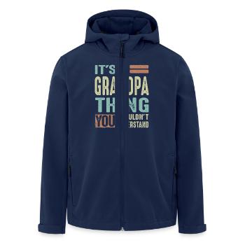 Grandpa Thing - Men’s Recycled Softshell Jacket by Stanley/Stella - navy - Front - AI Model Male 185 light (185cm)