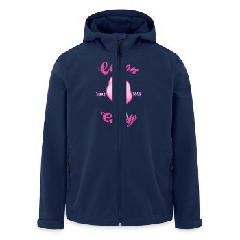 Cotton candy 2 - Men’s Recycled Softshell Jacket by Stanley/Stella - navy - Front - AI Model Male 185 light (185cm)