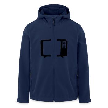 TV, TV, telly, flat tv, led, screen, tube, retro, - Men’s Recycled Softshell Jacket by Stanley/Stella - navy - Front - AI Model Male 185 light (185cm)