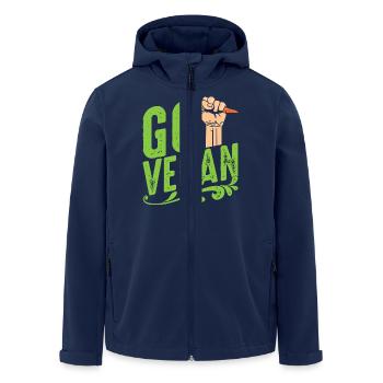 Go vegan vegan vegan vegan carrot animals - Men’s Recycled Softshell Jacket by Stanley/Stella - navy - Front - AI Model Male 185 light (185cm)