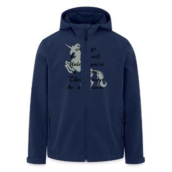 Immer ein Einhorn - Recycelte Männer Softshell-Jacke von Stanley/Stella - Navy - Vorne - AI Model Male 185 light (185cm)