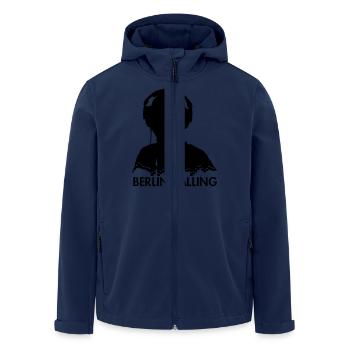 Berlin Calling Hoodie - Recycelte Männer Softshell-Jacke von Stanley/Stella - Navy - Vorne - AI Model Male 185 light (185cm)