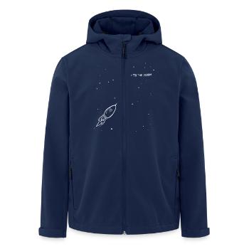 To The Moon And Back | Rakete | Partnerlook - Recycelte Männer Softshell-Jacke von Stanley/Stella - Navy - Vorne - AI Model Male 185 light (185cm)