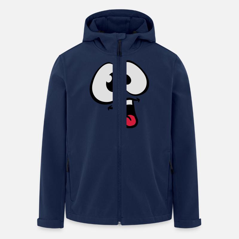 Funny Comic Face - Men’s Recycled Softshell Jacket by Stanley/Stella - navy
