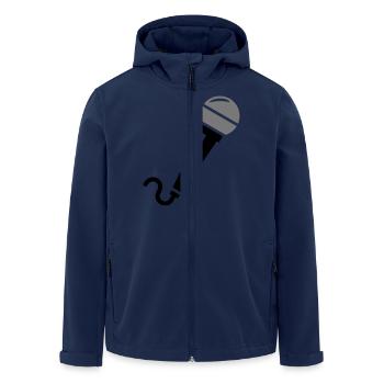 Microphone - Men’s Recycled Softshell Jacket by Stanley/Stella - navy - Front - AI Model Male 185 light (185cm)