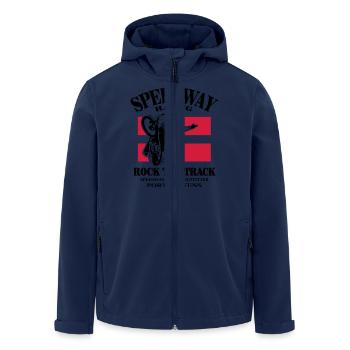 Speedway - Denmark - Men’s Recycled Softshell Jacket by Stanley/Stella - navy - Front - AI Model Male 185 light (185cm)