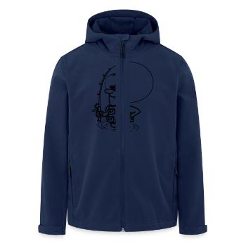 Fishing fun - Men’s Recycled Softshell Jacket by Stanley/Stella - navy - Front - AI Model Male 185 light (185cm)