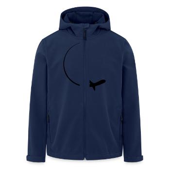 curve logo circle round line airplane airplane fly - Men’s Recycled Softshell Jacket by Stanley/Stella - navy - Front - AI Model Male 185 light (185cm)