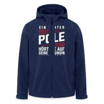 Polen - Ein Echter Pole - Recycelte Männer Softshell-Jacke von Stanley/Stella - Navy - Vorne - AI Model Male 185 light (185cm)