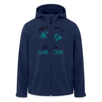 Mir reicht's - Ich geh Wandern! - Recycelte Männer Softshell-Jacke von Stanley/Stella - Navy - Vorne - AI Model Male 185 light (185cm)