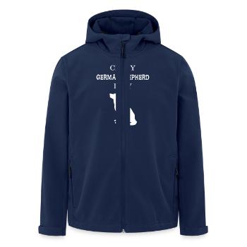 Crazy German Shepherd lady - Men’s Recycled Softshell Jacket by Stanley/Stella - navy - Front - AI Model Male 185 light (185cm)