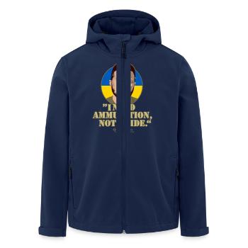 Ukraine T-Shirt Zelenskyi Quote and National Colors - Men’s Recycled Softshell Jacket by Stanley/Stella - navy - Front - AI Model Male 185 light (185cm)