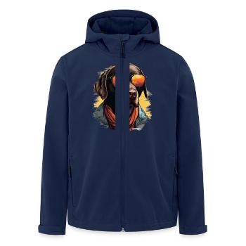 Urban Retriever: Streetwise Labrador Vibes - Veste softshell homme en polyester recyclé Stanley/Stella - marine - Devant - AI Model Male 185 light (185cm)