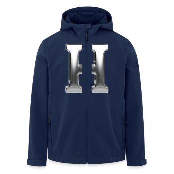 Chrome ,, H " Metallic - Recycelte Männer Softshell-Jacke von Stanley/Stella - Navy - Vorne - AI Model Male 185 light (185cm)