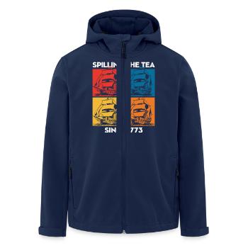 Renverser du thé depuis 1773 – Histoire humoristique - Veste softshell homme en polyester recyclé Stanley/Stella - marine - Devant - AI Model Male 185 light (185cm)