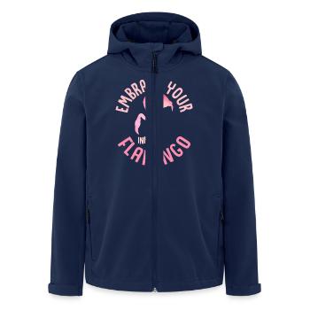 Embrace Your Inner Flamingo Cute Pink Bird - Recycelte Männer Softshell-Jacke von Stanley/Stella - Navy - Vorne - AI Model Male 185 light (185cm)